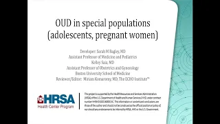 OUD in Special Populations (Adolescents, Pregnancy)