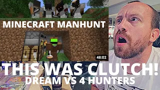 OMG THAT ENDING! Dream Minecraft Speedrunner VS 4 Hunters (REACTION!) Minecraft Manhunt