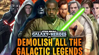 Kelleran Beq Demolishes ALL the Galactic Legends - Most Powerful Team in SWGoH History?