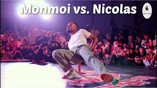 Monmoi vs  Bboy Nicolas (Flooriorz). Judge's angle. Red Bull BC One Japan