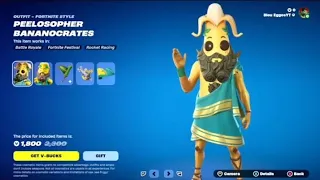 Fortnite Item Shop *NEW* Peelosopher Bananocrates + Perseus's Level Up Quest Pack