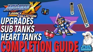 MEGA MAN X | ALL UPGRADES, HEART TANKS AND SUB TANKS GUIDE