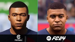 EA SPORTS FC 24 Vs eFOOTBALL 2024 | PSG Faces Comparison