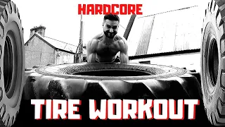 BAD@SS TIRE ROUTINE FOR STRENGTH & CONDITIONING. Full-body Workout with A Tractor Tire. Tire Fitness