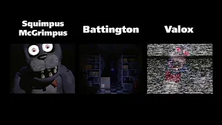 FNAF VHS Side-by-Side: Bonnie Joint Movement Testing - Squimp McG ('19)/Battington ('21)/Valox ('23)