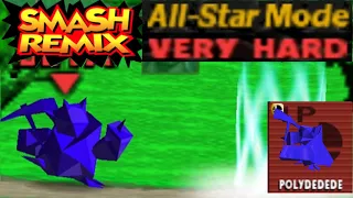 Smash Remix - All Star Mode Gameplay with Polygon King Dedede (VERY HARD)