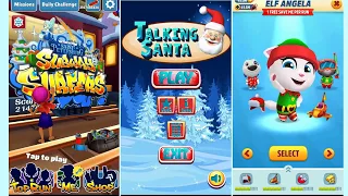 Talking Tom Gold Run ELF ANGELA VS TALKING SANTA VS SUBWAY SURFERS Saint Petersburg Christmas