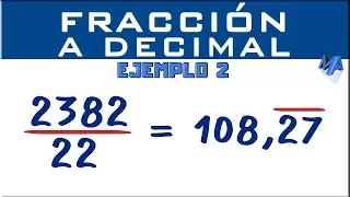Convertir fracciones a decimales | Ejemplo 2