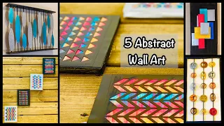 5 Abstract Wall Art Ideas| gadac diy| Unique Wall Hanging Ideas| decor ideas to brighten your room