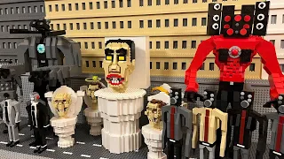 All LEGO SKIBIDI TOILET FAMILY vs CAMERAMAN ARMY vs SPEAKERMAN BOSSES!!