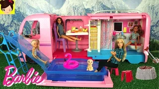 Nuevo Barbie Camper con Piscina y Tobogan - Chelsea Stacie Skipper Aventuras de Campamento