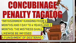 CONCUBINAGE CASES AND PENALTY IN THE PHILIPPINES EXPLAINED IN TAGALOG