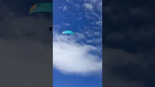 A Paraglider flying over Hitler's mountain house in Southern Bavaria.