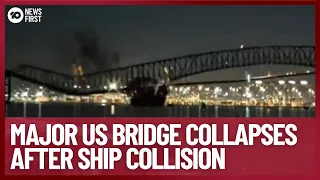 Francis Scott Key Bridge In Baltimore Collapses In Shock Cargo Ship Collision | 10 News First