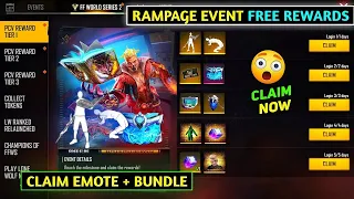 FREE FIRE NEW EVENT TODAY | CLAIM RAMPAGE EVENT FREE REWARDS