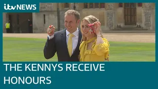 Cycling’s golden couple Laura and Jason Kenny receive royal honours at Windsor Castle | ITV News