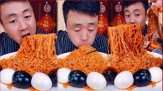 Xiaofeng Eating Delicious food​ 🍜Big Meat, Fried Noodles, Egg, Fat pork |  Xiaofeng Mukbang #27