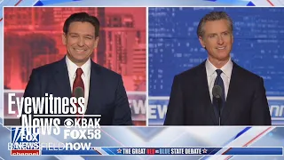 California Democratic Gov. Gavin Newsom and Florida Republican Gov. Ron DeSantis debate