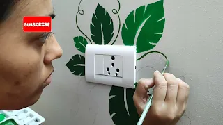 Wall painting 🎨 🖌️ 🌺🌻🌹🌷| Switchboard painting 🍀🍃 | Simple and easy wall painting #wallart #painting