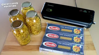 Vacuum Sealing Pasta in Mason Jars or Bags (2 long-term storage methods for ANY dry pasta noodles)