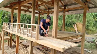 Wooden House 2023 - How to make railings, 2nd floor wooden floorboards | Trieu Mai Huong