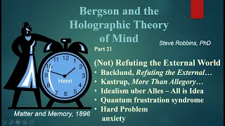 Bergson's Holographic Theory - 21 - Refuting (Not) the External World