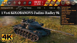 T57 Heavy Tank video in Ultra HD 4K🔝 1 Vs 6 KOLOBANOVS  9106 dmg, 9 kills 🔝 World of Tanks ✔️