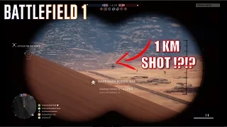 BATTLEFIELD LONG RANGE SNIPING w/ WORLD LONGEST SHOT / TOP 5 LONGEST SHOTS IN BATTLEFIELD 1