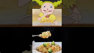 🏴‍☠️Sanji and Banban‘s Fried Rice from One Piece #anime #recipe #onepiece #eggfriedrice #shorts