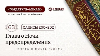 63. 📘 Глава о Ночи предопределения. Хадисы 200-202. Умдатуль-ахкам. Шарх шейха Усеймина