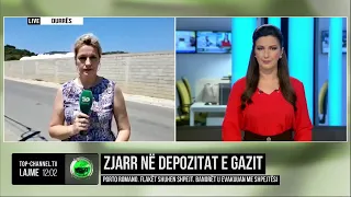 Top Channel/ Zjarr në depozitat e gazit në Porto Romano, banorët u evakuuan me shpejtësi