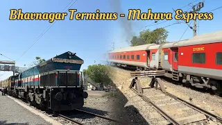 Bhavnagar-Mahuva Express With Diesel Locomotive || Bhavnagar to Dhola Train journey in General Class