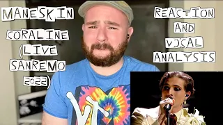 Maneskin - Coraline (live at Sanremo 2022) VOCAL COACH REACTION AND VOCAL ANALYSIS￼ #maneskin