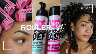 Trying a Roller Set On My Natural Hair Using The Doux Mousse | IT WAS A STRUGGLE.