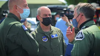 Atlantic Trident 21 French Demo Team and USAFE Commander Visit BROLL