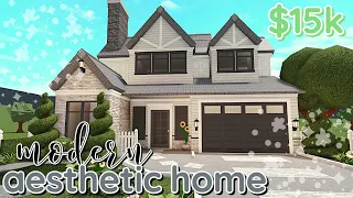 Aesthetic 15k Bloxburg Modern House Build: 2 Story *WITH VOICE*