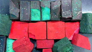 Hot Pink and Super Green Dip Dyed Chalk Blocks | ASMR