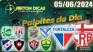 💹Palpites Futebol Hoje  QUARTA FEIRA  05 DE Junho de 2024 + Dica Bilhete Pronto @AIRTONDICAS💹