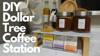 🌳DIY Dollar Tree Coffee Station🌳☕️ #diy #dollartree #crafts #organizationhacks