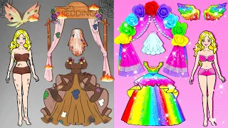 Muñecas De Papel DIY | Rapunzel Decorar Nueva Boda Del Arco Iris | Woa Barbie Colombia