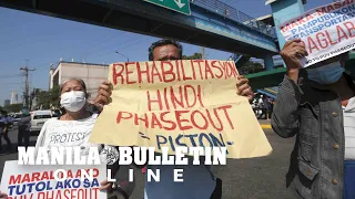 Transport groups hold protest against jeepney phaseout in Philcoa