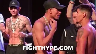 JOSE BENAVIDEZ GETS CUT-THROAT ON FRANK ROJAS; TALKIN TRASH AT HEATED FACE OFF