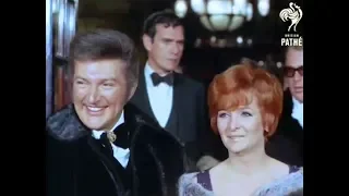 Liberace and Millicent Martin at the Premiere of musical Mame in London (1969)