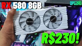 ELA CHEGOU! RX 580 8GB ELSA DE R$230 QUE TEM RGB, UNBOXING E TESTES EM JOGOS...