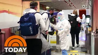 Team USA Arrives In Beijing For 2022 Winter Olympics