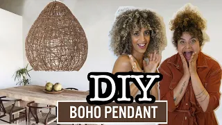 BOHO DIY LIGHT PENDANT * HOW TO MAKE A LARGE BOHO CHANDELIER