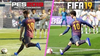 FIFA 19 vs PES 2019 | Free Kicks Comparison