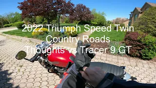 2022 Triumph Speed Twin Country Roads, Comparisons vs Yamaha Tracer 9 GT