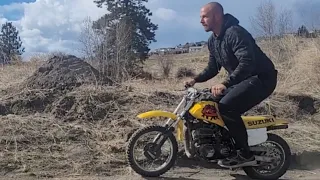 Uncle B hits the jump with the Suzuki