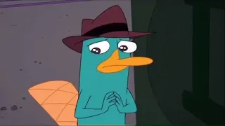 SAD MOMENT OF PHINEAS AND FERB . THEY CAUGHT PERRY DOING AGENT STUFF.